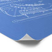 Hockey Shoe 1934 Patentart - Blueprint Poster (Ecke)