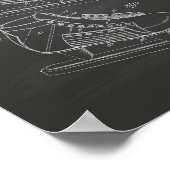 Hockey Shoe 1934 Patentart - Chalkboard Poster (Ecke)