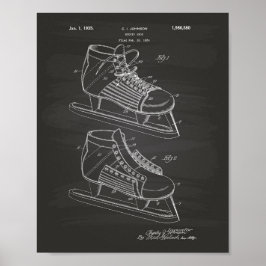 Hockey Shoe 1934 Patentart - Chalkboard Poster
