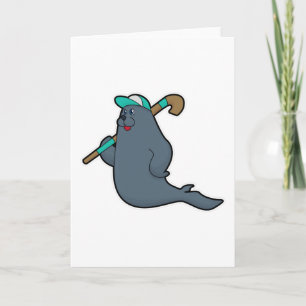 Hockey-Siegel mit Hockeystick Karte