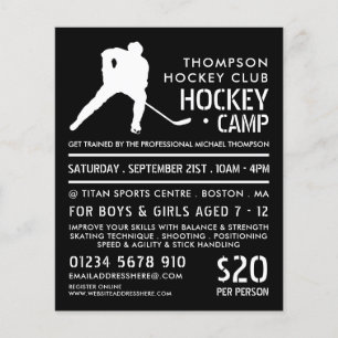 Hockey-Silhouette, Hockey-Camp-Werbung Flyer