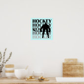 Hockey-Silhouette T - Shirt und Geschenke Poster (Küche)