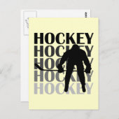 Hockey-Silhouette T - Shirt und Geschenke Postkarte (Vorne/Hinten)