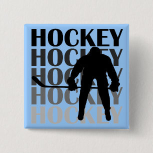 Hockey-Silhouette-T - Shirts und Geschenke Button