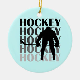 Hockey-Silhouette-T - Shirts und Geschenke Keramik Ornament