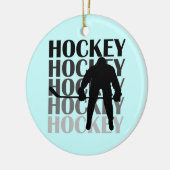 Hockey-Silhouette-T - Shirts und Geschenke Keramik Ornament (Links)