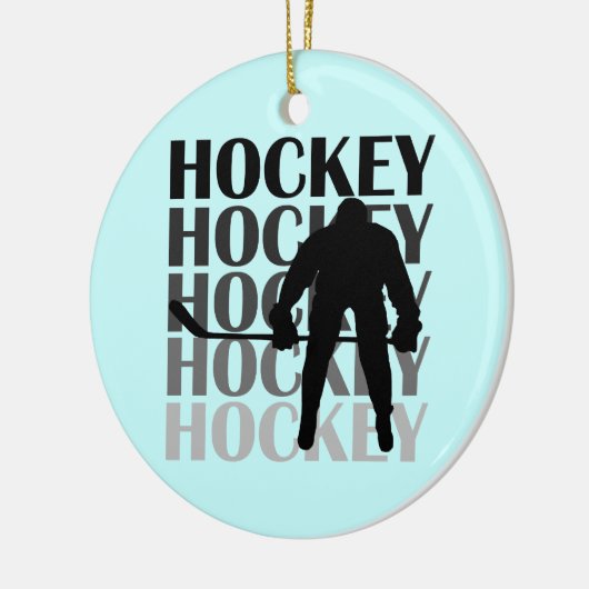 Hockey-Silhouette-T - Shirts und Geschenke Keramik Ornament (Links)
