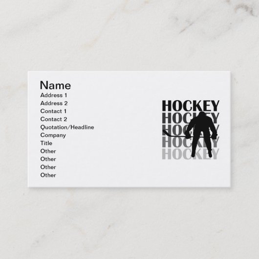 Hockey-Silhouette-T - Shirts und Geschenke Visitenkarte (Vorderseite)