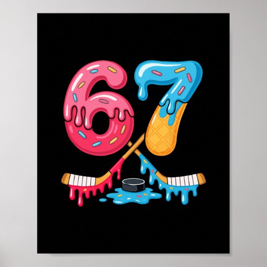 Hockey Six Seven Eis Drip Poster (Vorne)