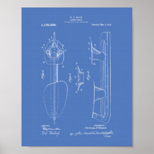 Hockey Skate 1915 Patentart - Blueprint Poster