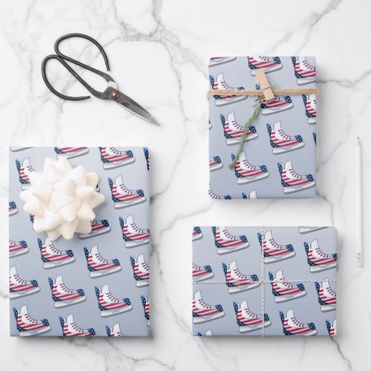 Hockey Skate 4. Juli Geschenkpapier Set (Vorderseite)