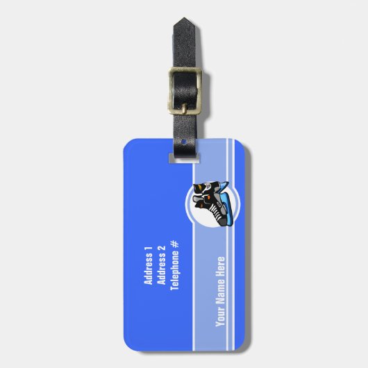 Hockey-Skate; blau Gepäckanhänger (Vorderseite vertikal)