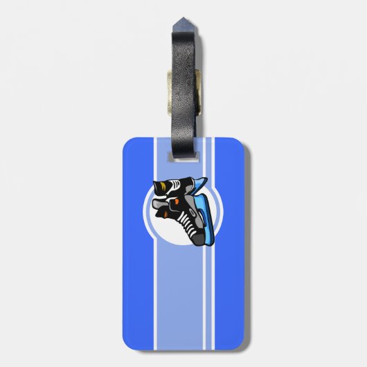 Hockey-Skate; blau Gepäckanhänger (Rückseite vertikal)