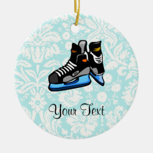 Hockey-Skate; Damast Keramik Ornament