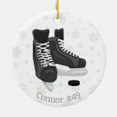 Hockey Skate Monogram Weihnachtsschmuck (Hinten)