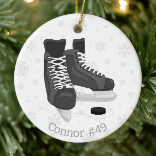 Hockey Skate Monogram Weihnachtsschmuck