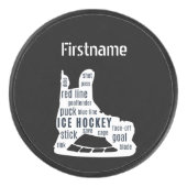 Hockey-Skate - Schwarzes Personalisiertes Eis Eishockey Puck (Vorderseite)