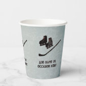 Hockey-Skate Stick beliebigen Namen / Gelegenheits Pappbecher (Rückseite)