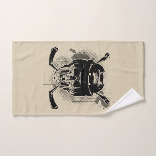 Hockey Skull Badhandtuch Set (Handtuch)