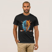 Hockey Skull: Fire and Ice Guardian Graphic T-Shirt (Vorne ganz)