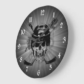 Hockey Skull Große Wanduhr (Winkel)