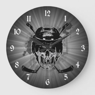 Hockey Skull Große Wanduhr