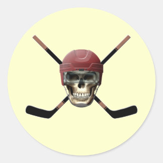 Hockey Skull Helm Runder Aufkleber