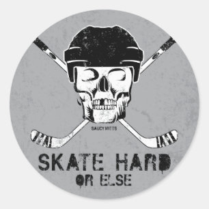 Hockey Skull Runder Aufkleber