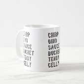 Hockey Slang - Chirp Gino Sauce Bucket Tendy Celly Kaffeetasse (Vorderseite Links)