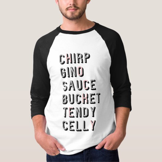 Hockey Slang - Chirp Gino Sauce Bucket Tendy Celly T-Shirt (Vorderseite)