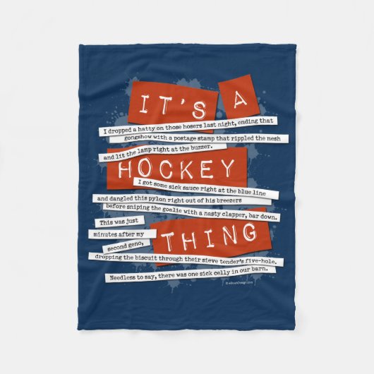 Hockey Slang Fleece Blanket (Vorderseite)