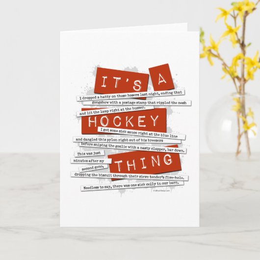 Hockey Slang Karte (Gelbe Blume)