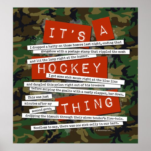 Hockey Slang Poster (Vorne)