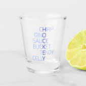 Hockey Slang Words, Gino, Celly, Tendy Schnapsglas (Vorderseite)