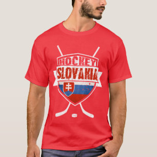 Hockey-Slowakei-Flaggen-Entwurfs-T - Shirt