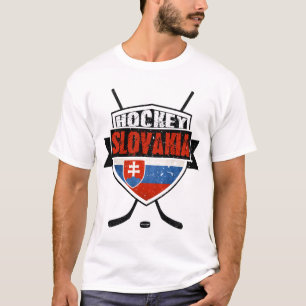 Hockey-Slowakei-Flaggen-Entwurfs-T-Shirt T-Shirt