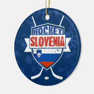 Hockey Slowenien Weihnachtsdekoration Keramik Ornament