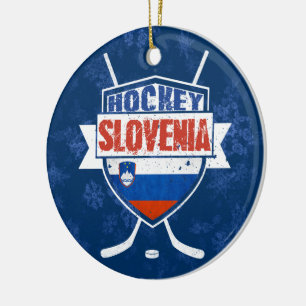 Hockey-Slowenien-Weihnachtsverzierungs-Dekoration Keramik Ornament