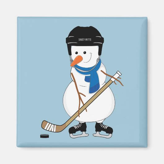 Hockey Snowman Christmas Magnet (Vorne)