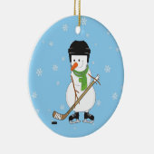 Hockey Snowman Weihnachtsdekor Keramik Ornament (Rechts)