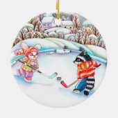 Hockey-Spaß Keramik Ornament (Hinten)