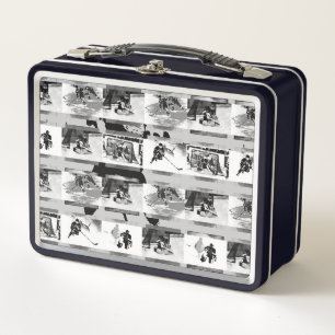 Hockey spielen - Eishockey-Spieler Metall Brotdose