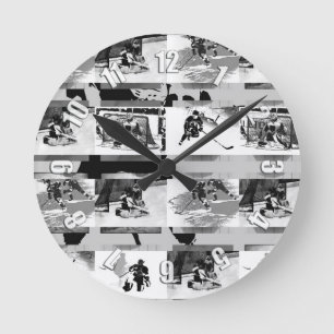 Hockey spielen - Eishockey-Spieler Runde Wanduhr