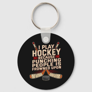 Hockey spielen, weil das Schlagen von Menschen ver Schlüsselanhänger