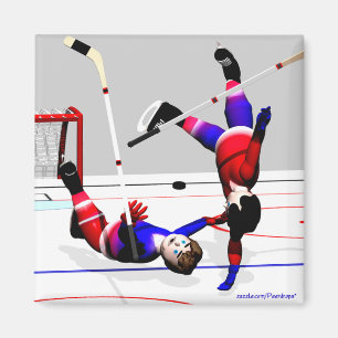 Hockey-Spieler-Aktion Magnet