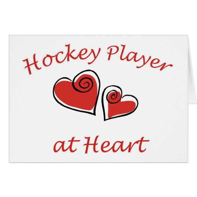 Hockey-Spieler am Herzen (Vorderseite (Horizontal))