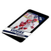 Hockey-Spieler behalten ihren Lebenswillen auf dem Magnet (Linke Seite)