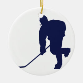 Hockey-Spieler-Blau Keramikornament