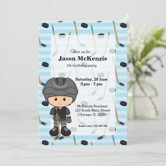 Hockey-Spieler Einladung (Stehend Vorderseite)