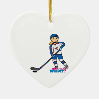 Hockey-Spieler-Girl Keramik Ornament
